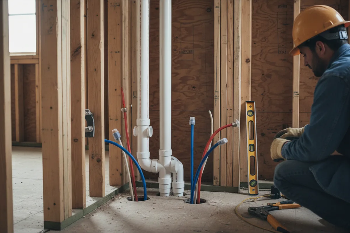 Drain and supply rough-in during Drain Cleaning in Carrolls